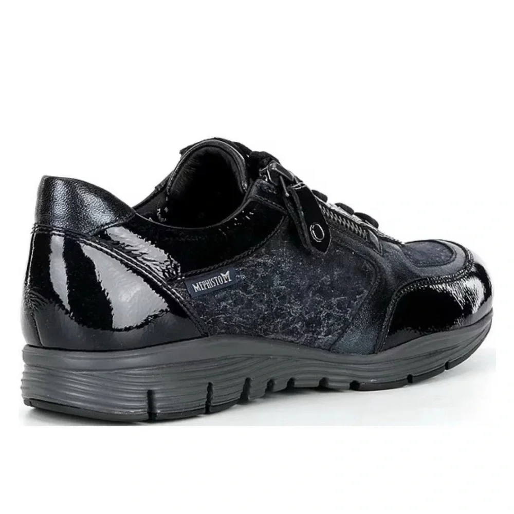 Mephisto Womens Ylona Leather Sneaker - Black Velcalf Premium EU 39.5 US 9.5 - Picture 3 of 5